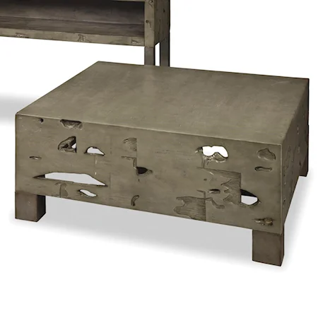 Rustic Weathered Gray Cocktail Table